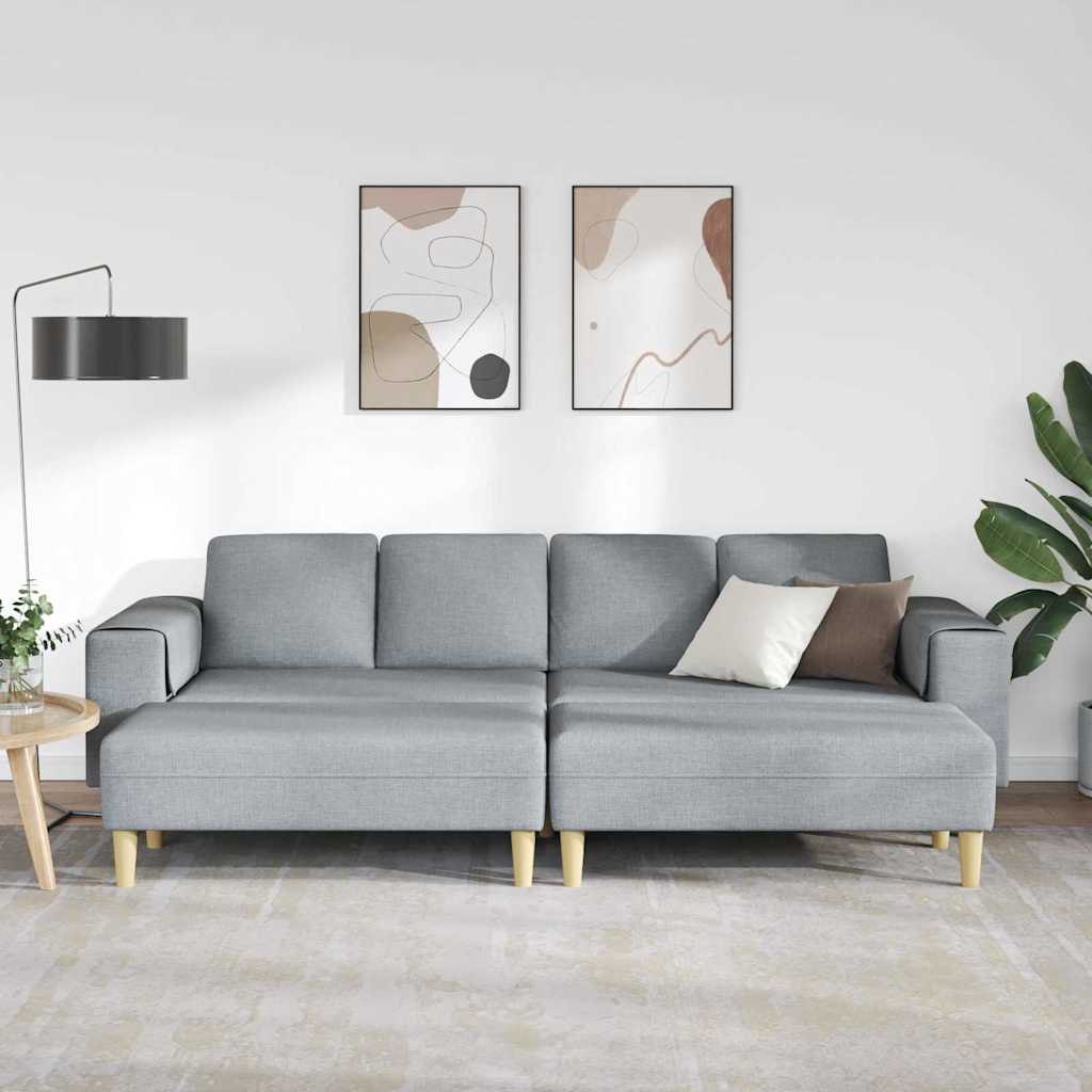 Set di divani 3 pcs Grigio chiaro Tessuto