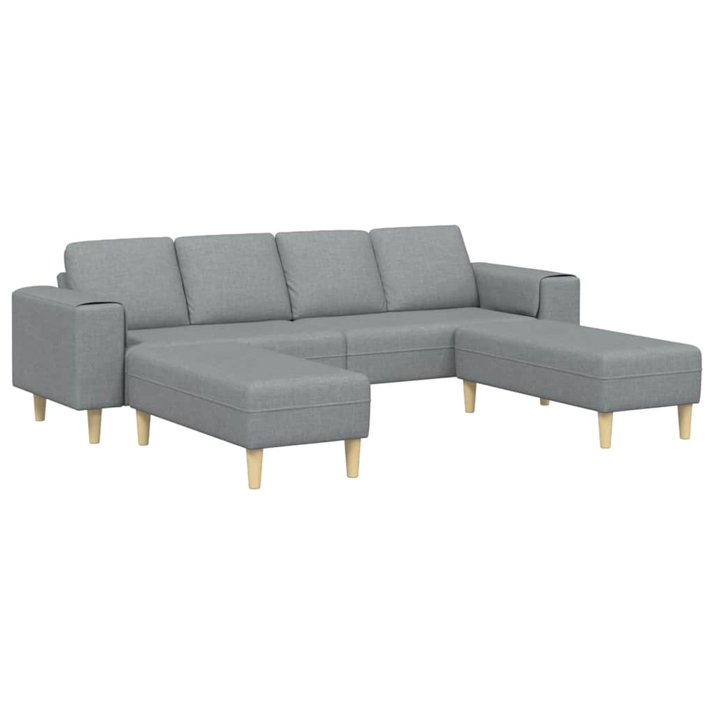 Set di divani 3 pcs Grigio chiaro Tessuto