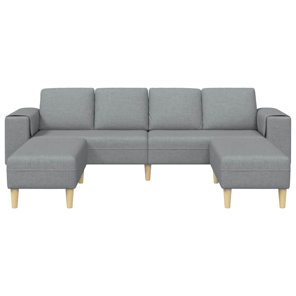 Set di divani 3 pcs Grigio chiaro Tessuto