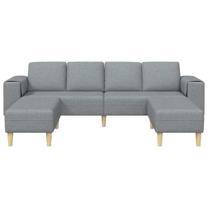 Set di divani 3 pcs Grigio chiaro Tessuto