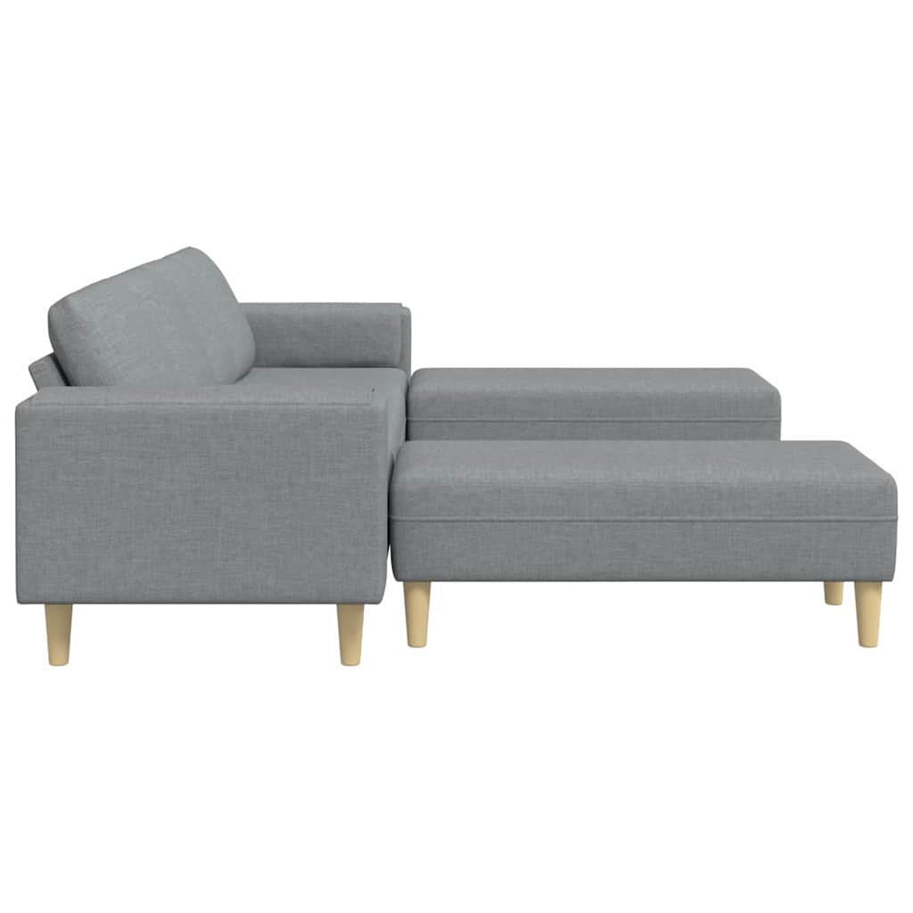 Set di divani 3 pcs Grigio chiaro Tessuto
