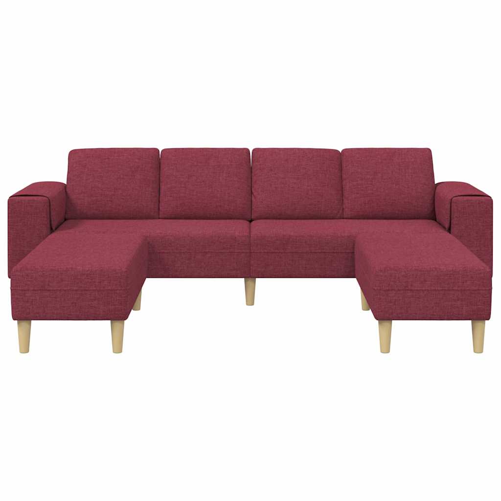 Set di divani 3 pcs Rosso vino Tessuto