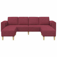 Set di divani 3 pcs Rosso vino Tessuto