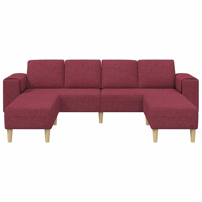 Set di divani 3 pcs Rosso vino Tessuto