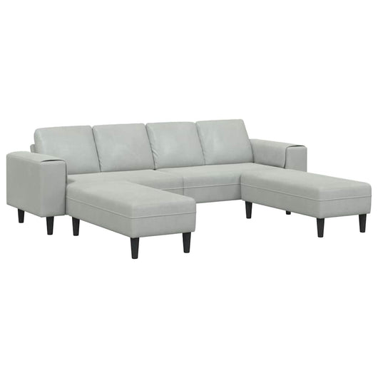 Set di divani 3 pcs Grigio chiaro Velluto