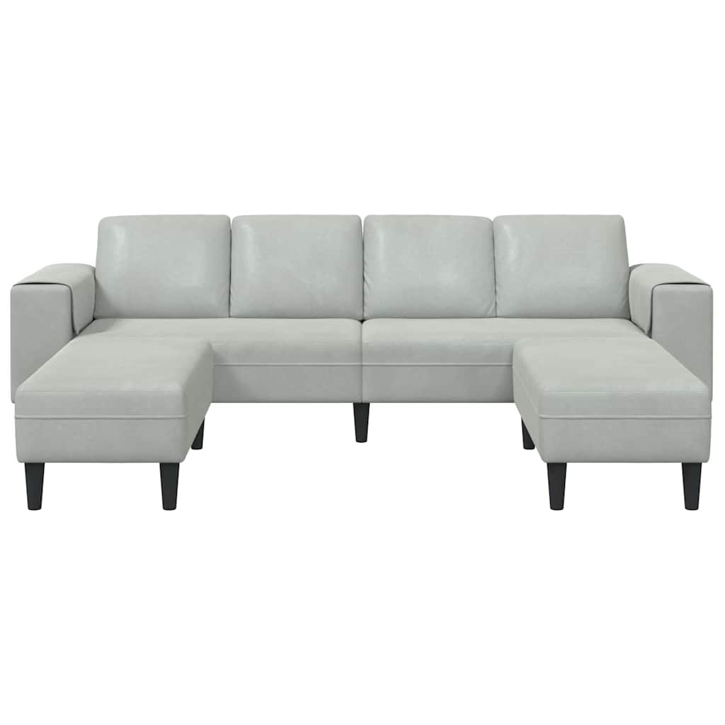 Set di divani 3 pcs Grigio chiaro Velluto