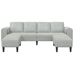 Set di divani 3 pcs Grigio chiaro Velluto