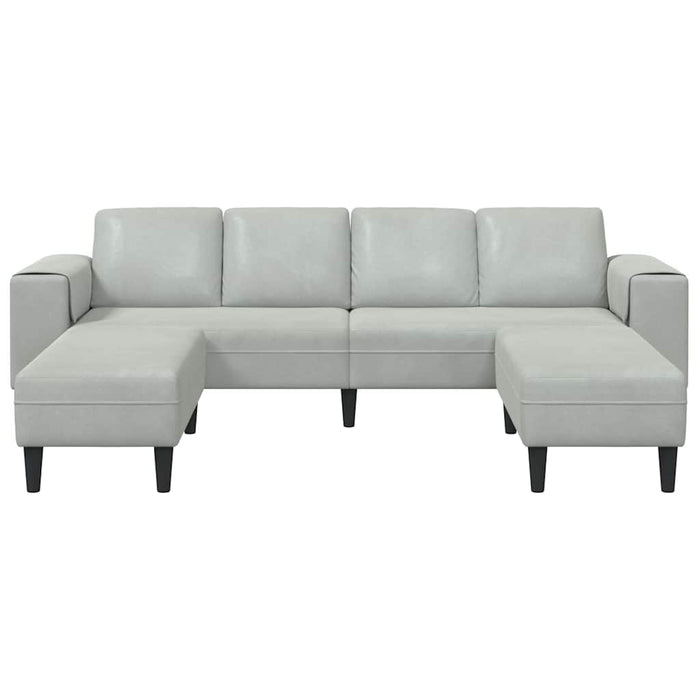 Set di divani 3 pcs Grigio chiaro Velluto
