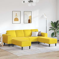 Set di divani 3 pcs Giallo Velluto