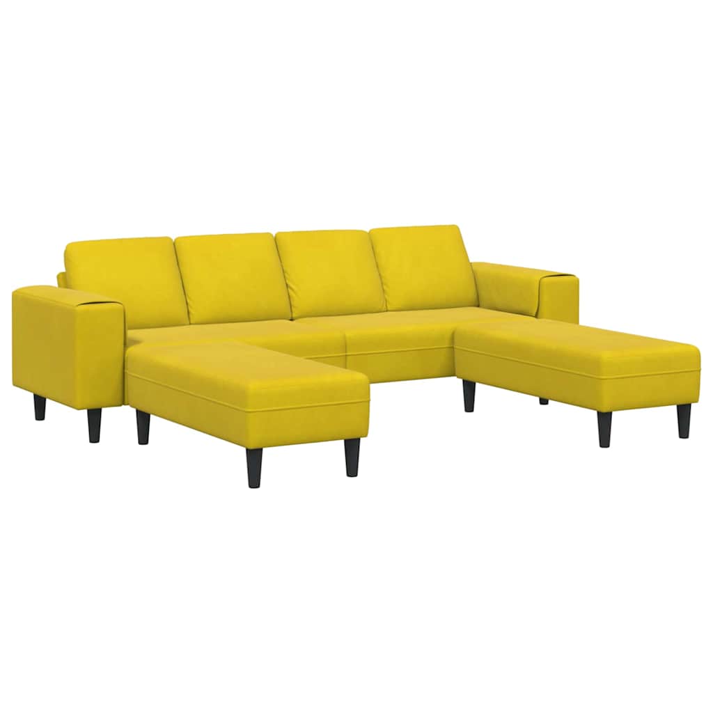 Set di divani 3 pcs Giallo Velluto