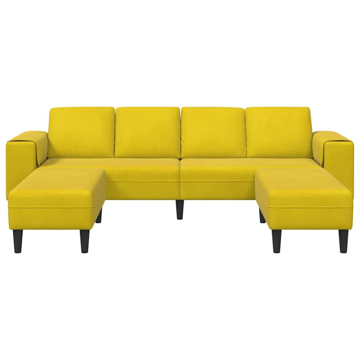 Set di divani 3 pcs Giallo Velluto