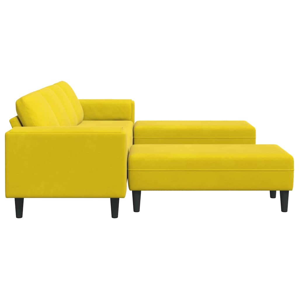 Set di divani 3 pcs Giallo Velluto
