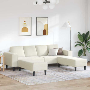 Set di divani 3 pcs Crema Velluto