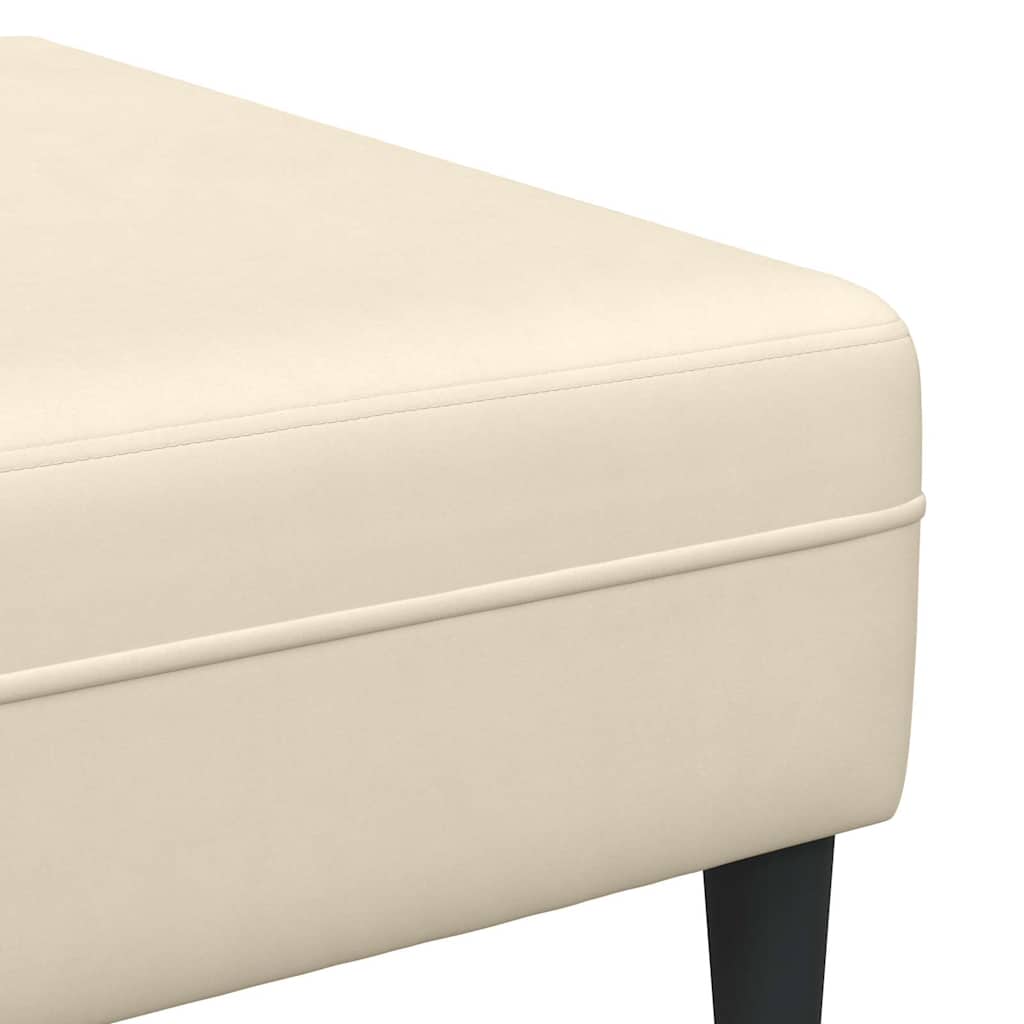 Divano in tessuto con cuscino Crema 208 cm Tessuto in velluto a coste