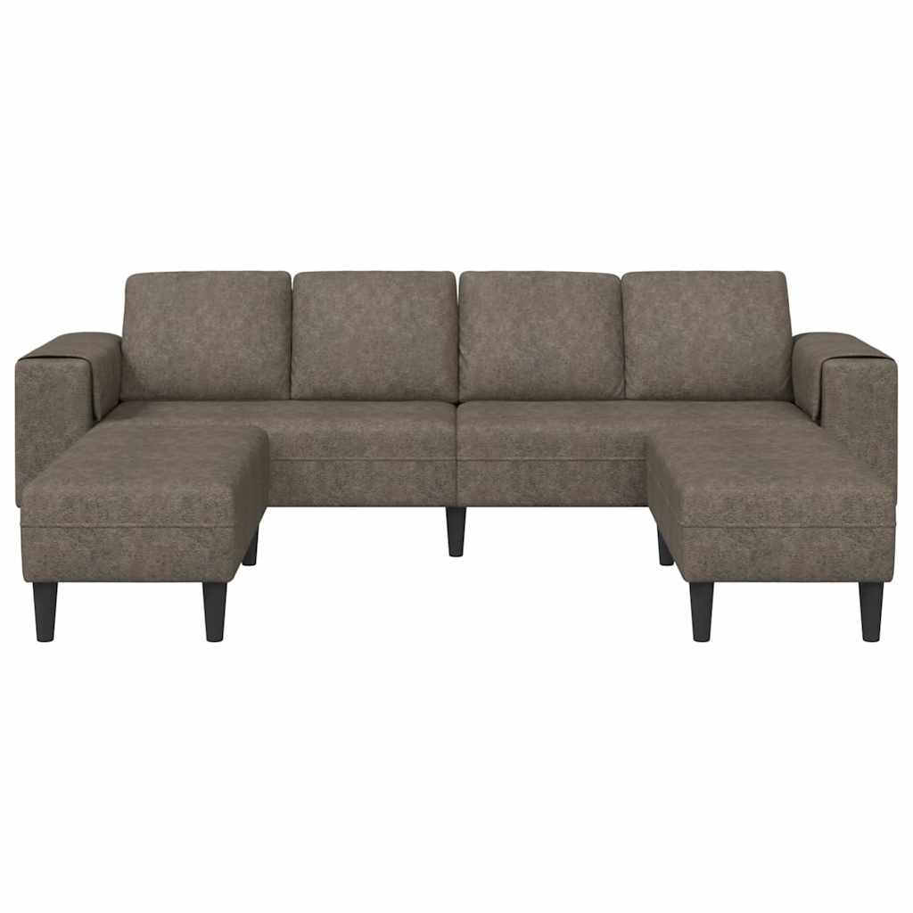 Set di divani 3 pcs Grigio scuro Pelle scamosciata sintetica