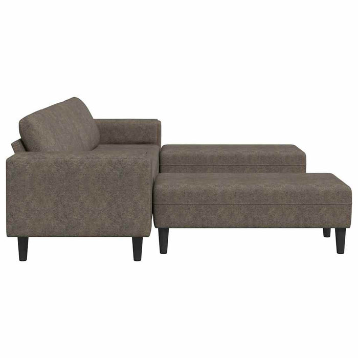 Set di divani 3 pcs Grigio scuro Pelle scamosciata sintetica