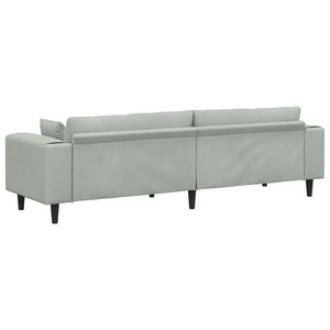 vidaXL Divano in Velluto con cuscino Grigio chiaro 208 cm Velluto