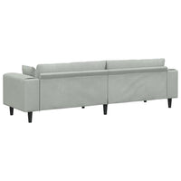 Divano in Velluto con cuscino Grigio chiaro 208 cm Velluto 3335153