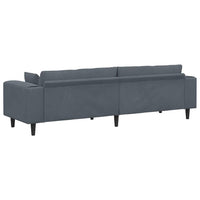 Divano in Velluto con cuscino Grigio scuro 208 cm Velluto 3335154