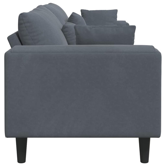 Divano in Velluto con cuscino Grigio scuro 208 cm Velluto 3335154