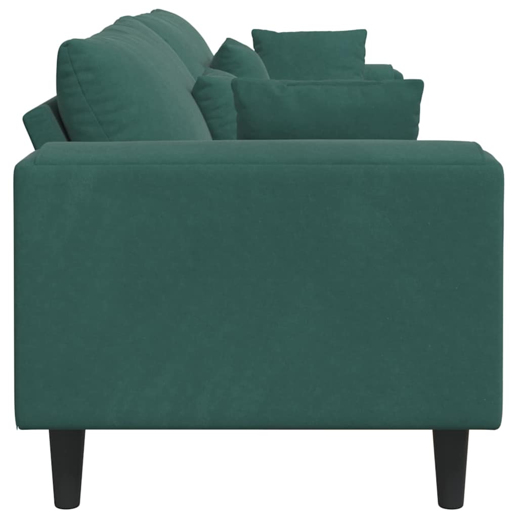 Divano in Velluto con cuscino Verde Scuro 208 cm Velluto 3335155