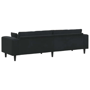 Divano in Velluto con cuscino Nero 208 cm Velluto 3335158