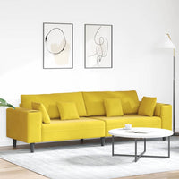 vidaXL Divano in Velluto con cuscino Giallo 210 cm Velluto