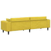 vidaXL Divano in Velluto con cuscino Giallo 210 cm Velluto