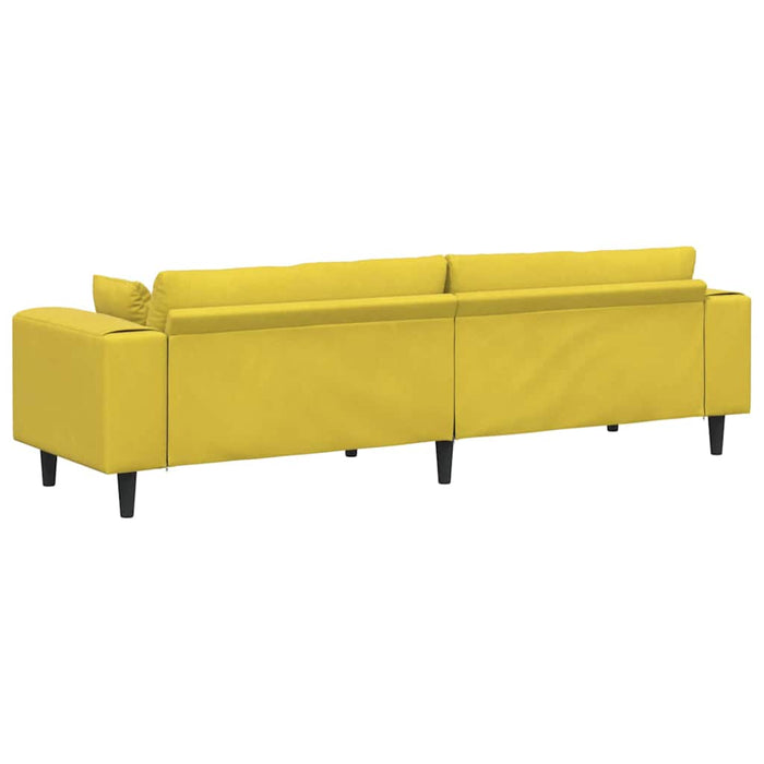 vidaXL Divano in Velluto con cuscino Giallo 210 cm Velluto
