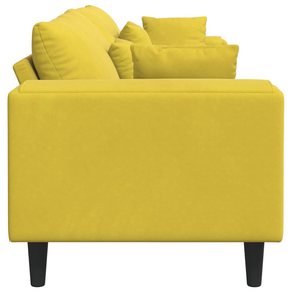 vidaXL Divano in Velluto con cuscino Giallo 210 cm Velluto