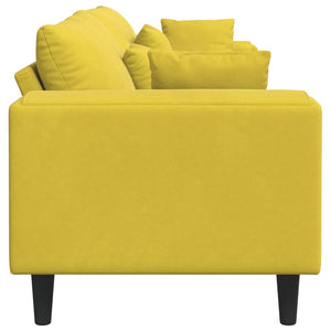 vidaXL Divano in Velluto con cuscino Giallo 210 cm Velluto