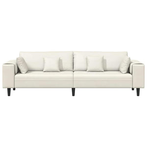 vidaXL Divano in Velluto con cuscino Crema 208 cm Velluto