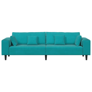 vidaXL Divano in Velluto con cuscino Turchese 208 cm Velluto