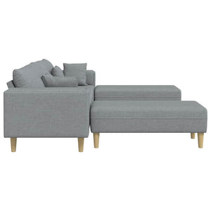 Divano in tessuto con cuscino 3 pcs Grigio chiaro 208 cm Tessuto