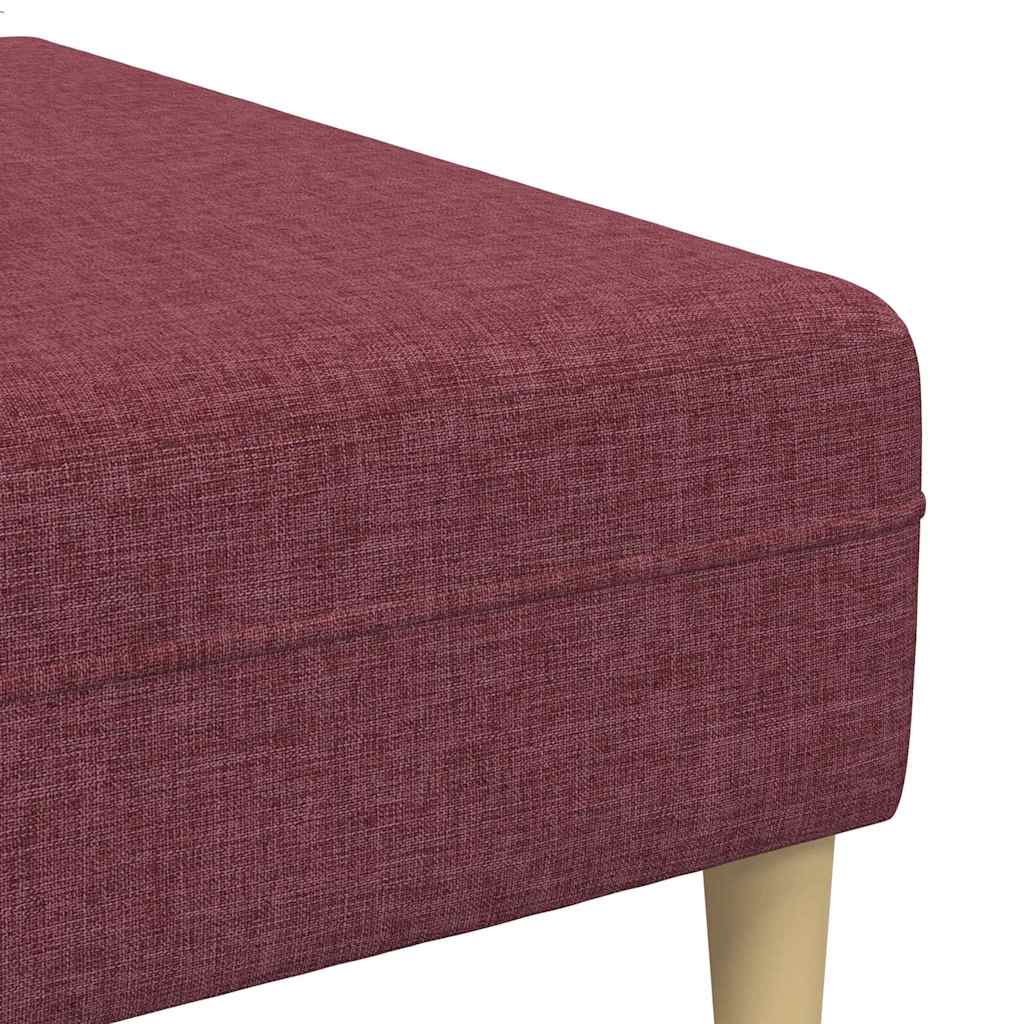 Divano in tessuto con cuscino 3 pcs Rosso Vino 208 cm Tessuto