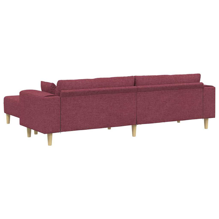 Divano in tessuto con cuscino 3 pcs Rosso Vino 208 cm Tessuto