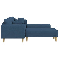 Divano in tessuto con cuscino 3 pcs Blu 208 cm Tessuto