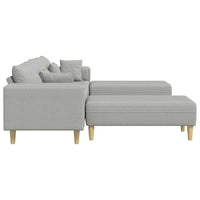 Divano in tessuto con cuscino 3 pcs Grigio Nuvola 208 cm Tessuto