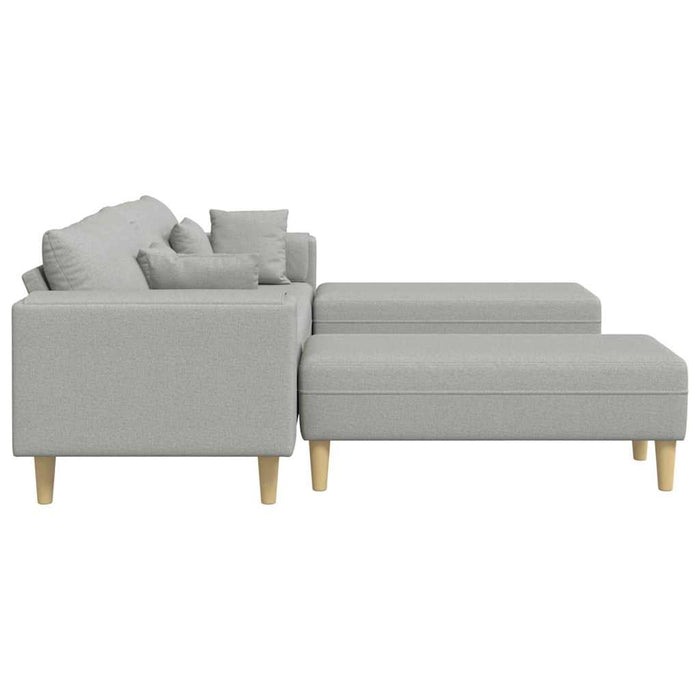 Divano in tessuto con cuscino 3 pcs Grigio Nuvola 208 cm Tessuto