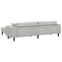 vidaXL Divano in Velluto 3 pcs Grigio chiaro 208 cm Velluto