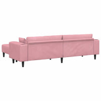 vidaXL Divano in Velluto con cuscino 3 pcs Rosa 208 cm Velluto