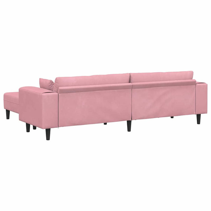 vidaXL Divano in Velluto con cuscino 3 pcs Rosa 208 cm Velluto