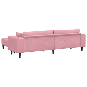 Divano in Velluto con cuscino 3 pcs Rosa 208 cm Velluto 3335175