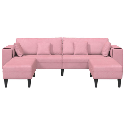 Divano in Velluto con cuscino 3 pcs Rosa 208 cm Velluto 3335175