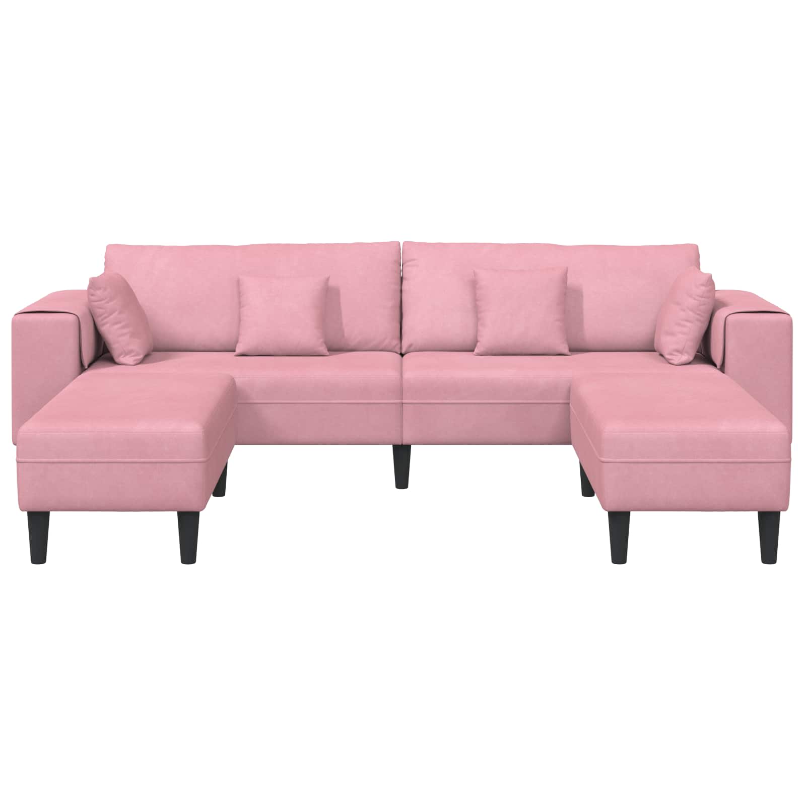 Divano in Velluto con cuscino 3 pcs Rosa 208 cm Velluto 3335175