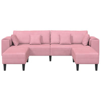 Divano in Velluto con cuscino 3 pcs Rosa 208 cm Velluto 3335175