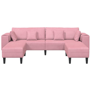 Divano in Velluto con cuscino 3 pcs Rosa 208 cm Velluto 3335175
