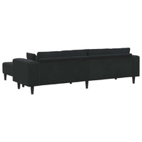 Divano in Velluto con cuscino 3 pcs Nero 208 cm Velluto 3335177