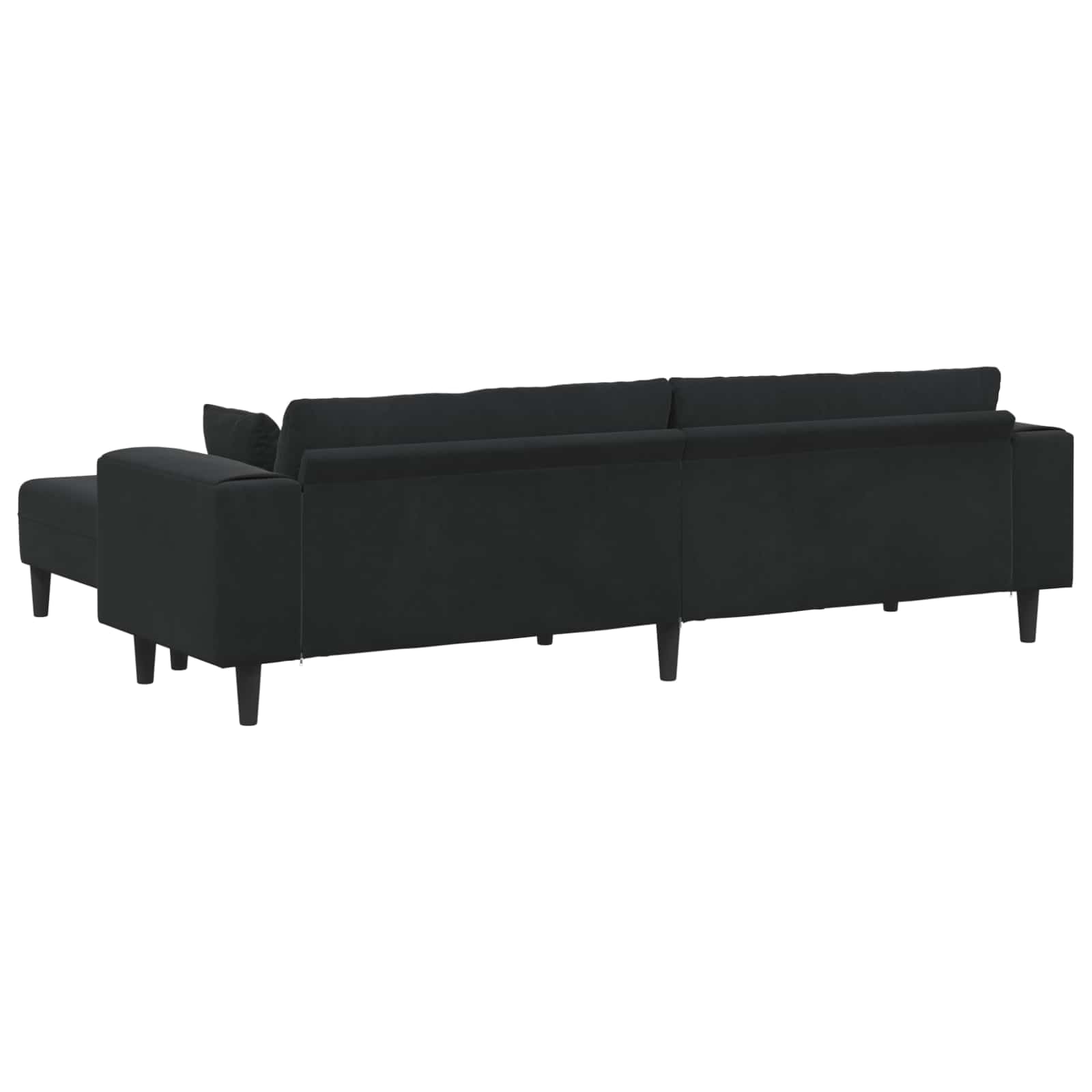 Divano in Velluto con cuscino 3 pcs Nero 208 cm Velluto 3335177