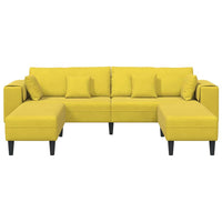 vidaXL Divano in Velluto con cuscino 3 pcs Giallo 208 cm Velluto